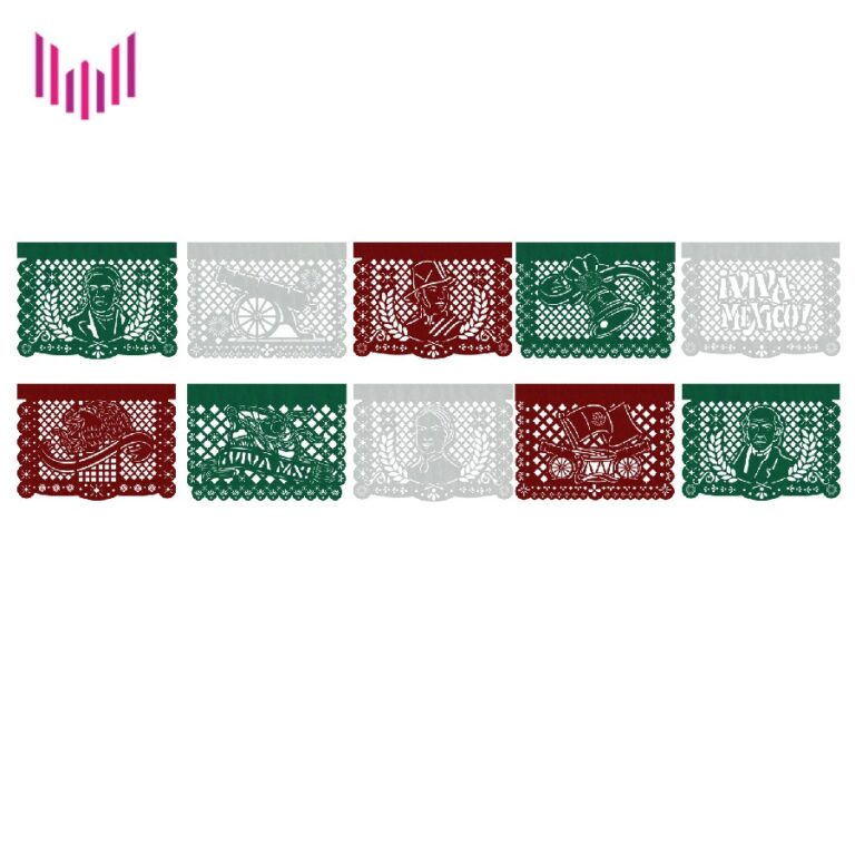 ENRAMADA METÁLICA 1 2 FIESTAS PATRIAS TRICOLOR Papel Picado Magicel