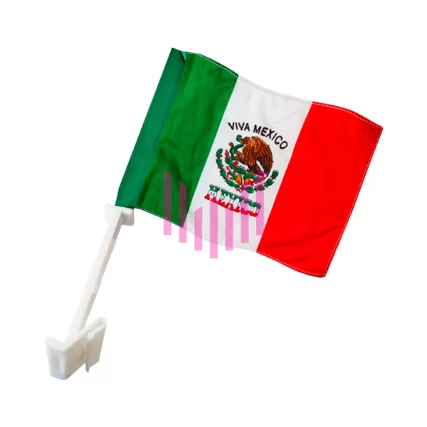 Bandera mexicana de tela para ventanilla Paq. 10 Pzs