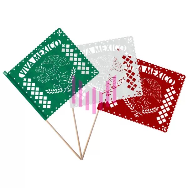 Banderita papel 1/8 fiestas patrias Paq. 10 Pzs