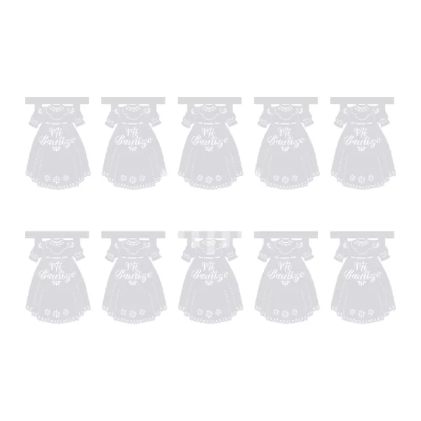 Enramada Papel 1/4 Ropon Blanco Mi Bautizo Paq. 10 Pzs