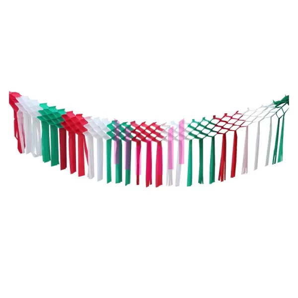 Festón decorativo papel tricolor Paq. 10 Pzs