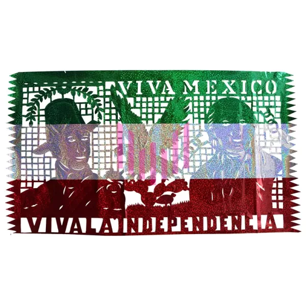 Rebozo metálico gigante tricolor Paq. 10 Pzs