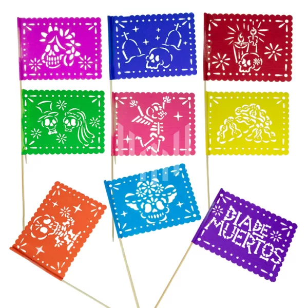 Banderita Coctelera Muertos Multicolor