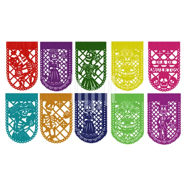 Enramada Papel 1/16 Esqueletitos Multicolor