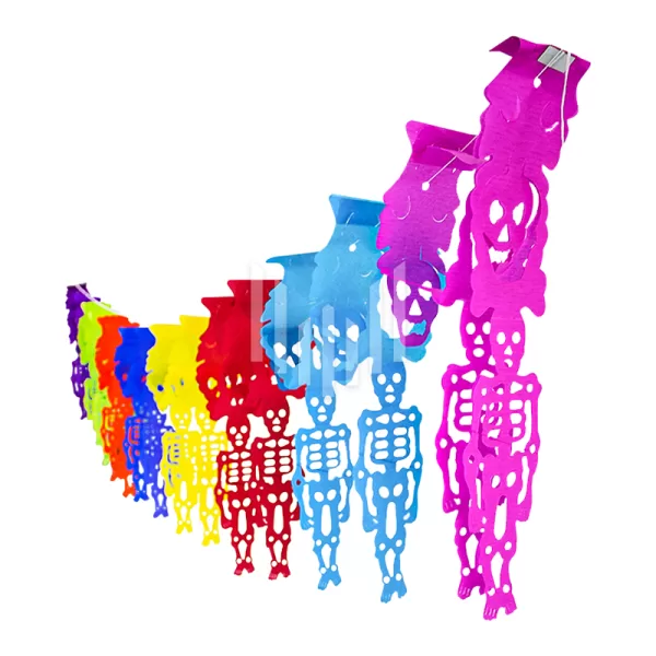 Feston Papel Esqueleto Multicolor